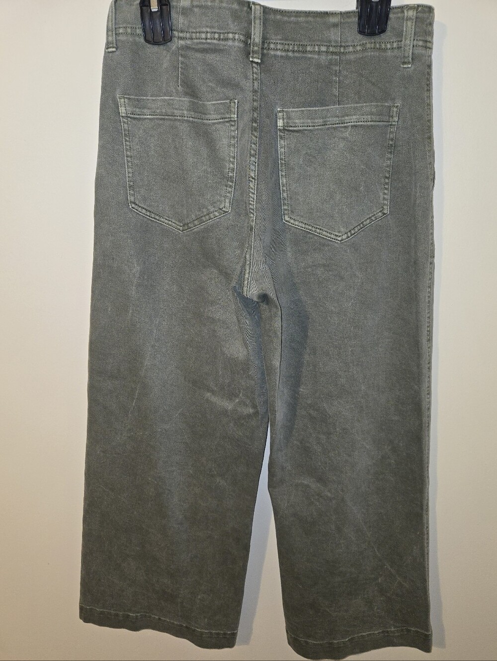 GAP Denim High Rise Wide Leg Jeans Women’s 8/28R Olive Green Utility Carpenter - Picture 3 of 4